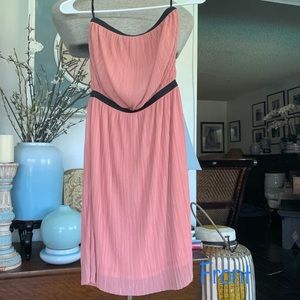5/48 crinkled pleated strapless dress